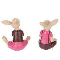 Artikel Hasenfiguren-Set aus Kunstharz Rosa-Braun 9cm, 4-teilig – Oster- und Frühlingsdeko