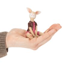 Artikel Hasenfiguren-Set aus Kunstharz Rosa-Braun 9cm, 4-teilig – Oster- und Frühlingsdeko