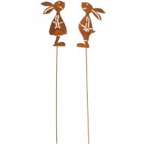 Artikel Gartendeko Rost Hasen Dekostecker Ostern 8×16cm 2St (1Paar)