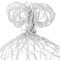 Artikel Drahtglocke aus Metall 23cm Weiss für rustikale Tischdekorationen