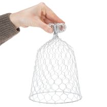 Artikel Drahtglocke aus Metall 23cm Weiss für rustikale Tischdekorationen