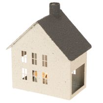 Artikel Lichthaus aus Metall 16cm Grau Beige für Innenbereiche