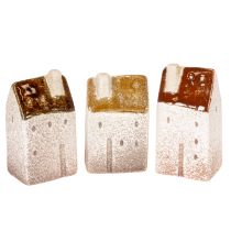 Artikel Dekohaus-Set Miniaturhäuser aus Keramik 9 cm Braun 3-teilig