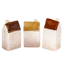 Artikel Dekohaus-Set Miniaturhäuser aus Keramik 9 cm Braun 3-teilig
