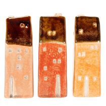 Artikel Keramik-Dekohaus Set 14 cm 3-teilig, warme Farben
