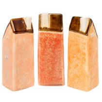 Artikel Keramik-Dekohaus Set 14 cm 3-teilig, warme Farben