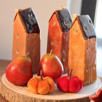 Artikel Keramik-Dekohaus Set 14 cm 3-teilig, warme Farben