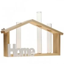 Wanddeko Holz Deko Home Reagenzglas 27,5x4,5x14,5cm