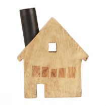 Artikel Deko-Haus mit Kerzenhalter aus Mangoholz und Metall 10,5×3,5×13 cm Natur Schwarz