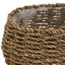 Artikel Pflanzkorb 2er-Set aus Naturmaterial mit Griffen, Innenfolie und Masse 23/35 cm – Dekoration und Bepflanzung