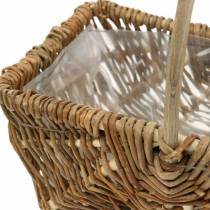 Artikel Rechteckige Henkelkörbe aus Weide mit Kunststofffolie, 3er-Set, naturfarben, 34x26cm bis 24x15cm