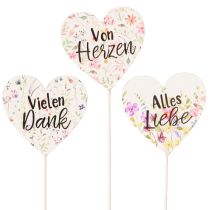 Artikel Herz-Pflanzenstecker mit Botschaft – Deko für Blumen & Geschenke 7cm x 7cm 12 St