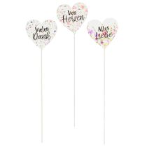 Artikel Herz-Pflanzenstecker mit Botschaft – Deko für Blumen & Geschenke 7cm x 7cm 12 St