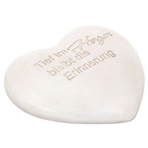 Artikel Herz Gedenkstein aus Polyresin 17 cm in Grau mit Spruch