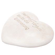 Artikel Herz Gedenkstein aus Polyresin 17 cm in Grau mit Spruch