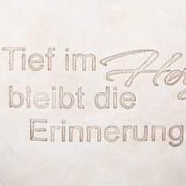 Artikel Herz Gedenkstein aus Polyresin 17 cm in Grau mit Spruch