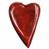 Herzen aus Mangoholz Glasiert Rot 6,2–6,6cm × 4,2–4,7cm 16St