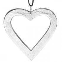 Artikel Herz zum Hängen, Metalldeko, Weihnachten, Hochzeitsdeko Silbern 11×11cm