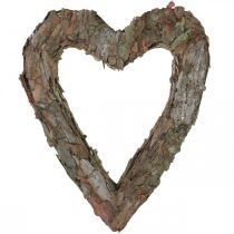 Artikel Deko-Herz aus Pinienrinde offen 30×24×6cm Braun-Rot