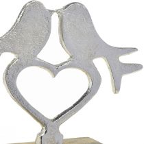 Artikel Herzdeko zum Stellen mit Vogel Deko Hochzeit 16,5cm × 19,5cm
