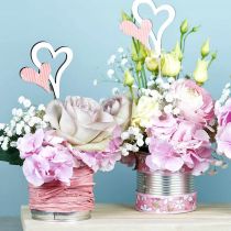 Artikel Herzstecker aus Holz Rot, Weiß 38cm 12 St