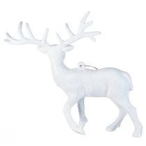 Artikel Weihnachtsanhänger Hirsch 3er-Set Weiss H13,5cm