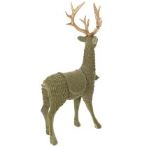 Artikel Dekorativer Hirsch stehend mit goldfarbenem Geweih 31 cm grün