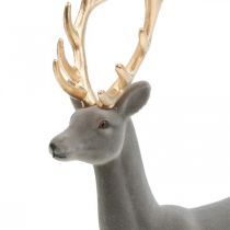 Artikel Deko Hirsch Dekofigur Deko-Rentier Beflockt Grau H37cm