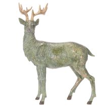 Artikel Hirschfigur aus Polyresin stehend 43cm grün mit goldfarbenen Akzenten für Innenbereich