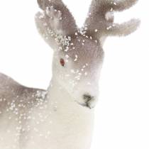 Artikel Deko-Rentier Weiß mit Glitzer – Winterliche Weihnachtsdeko 20cm 3St