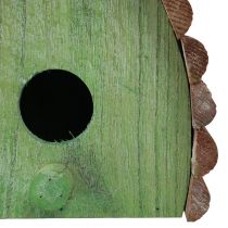 Artikel Hängedeko Vogelhaus mit rundem Dach Holz Grün Braun 16,5×10×17cm