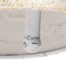 Artikel Weihnachtsglocke aus Metall mit Rentiermotiv 26cm Weiss und Gold