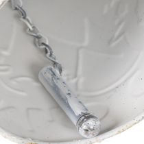Artikel Weihnachtsglocke aus Metall mit Rentiermotiv 26cm Weiss und Gold