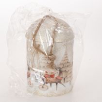 Artikel Weihnachtsglocke aus Metall mit Rentiermotiv 26cm Weiss und Gold
