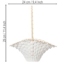 Artikel Weisses Kunststoff Streukörbchen mit Rattanrand 24x17cm für Hochzeiten