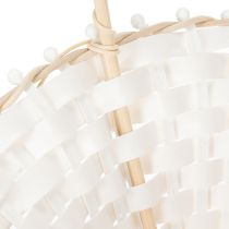 Artikel Weisses Kunststoff Streukörbchen mit Rattanrand 24x17cm für Hochzeiten
