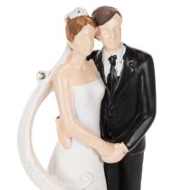 Artikel Hochzeitsfigur Brautpaar aus Polyresin 10,5cm Weiss-Schwarz mit Stassdekor