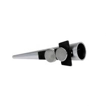 Artikel Hochzeitsanstecker mit Magnet, 7cm, matt Silber, Kunststoff und Metall