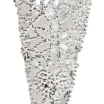 Artikel Magnetischer Blumenanstecker aus Kunststoff und Metall, 4,5 cm, Silber, filigranes Blumendesign