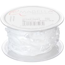 Artikel Organzaband Hochzeit Weiss 10mm x 5m mit Herzen und Perlen
