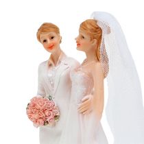 Artikel Hochzeitsfigur Frauenpaar 17cm aus Polyresin mit Organzastoff