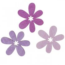 Holzblumen Streudeko Blüten Holz Lila/Violett/Rosa Ø4cm 72St