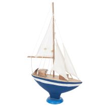 Artikel Segelboot Dekoration aus Holz in Blau 54 cm