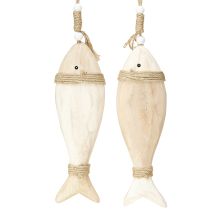 Artikel Holzfisch Deko maritim Anhänger Paulownia Holz 27cm 2St