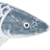 Artikel Holzfisch Blau-Weiss aus Holzmehl 35 cm für Dekoration