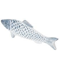 Artikel Holzfisch Blau-Weiss aus Holzmehl 35 cm für Dekoration