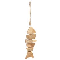 Artikel Holzfisch zum Hängen aus naturbelassenem Holz mit Jutekordel 27x2x10 cm