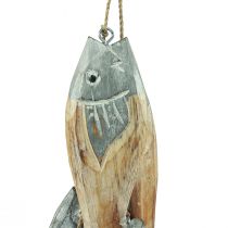 Artikel Holzfische Silbergrau Hänger mit 5 Fischen Holz 15cm