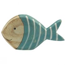 Artikel Holzfische aus Naturholz 15×8cm hellblau/hellgrau 2 Stück Tischdekoration