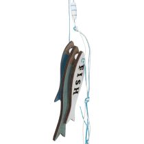 Artikel Holzhänger Fische Blau, 36cm, Set aus 4 Stück, maritime Dekoration